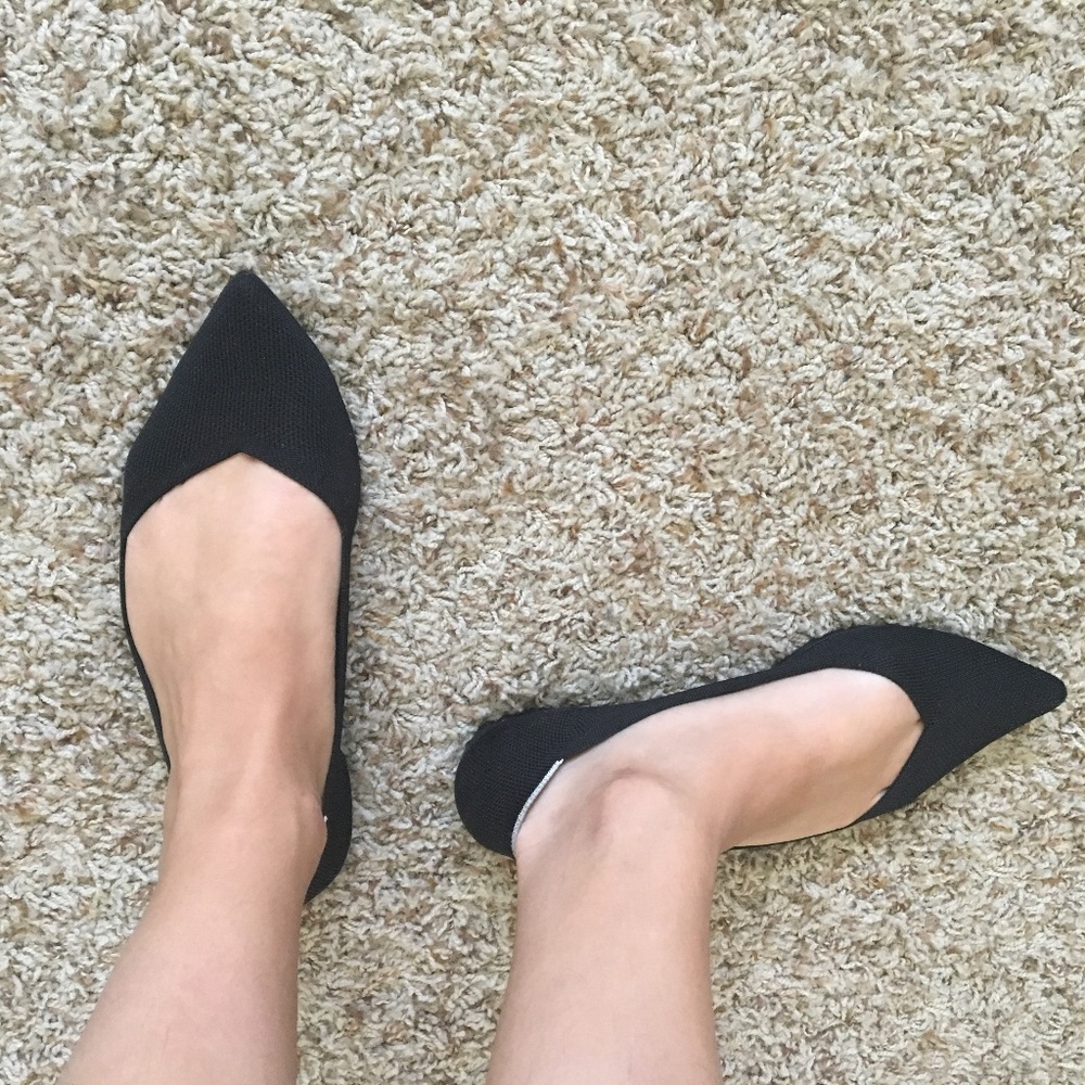 Black flats by Rothy's The Point - barely worn